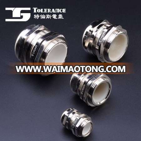 IP68 waterproof metal M type nickel plated brass cable gland